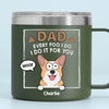Pets Leave Paw Prints On Your Heart - Dog & Cat Personalized Custom 14oz Stainless Steel Tumbler With Handle - Gift For Pet Owners, Pet Lovers