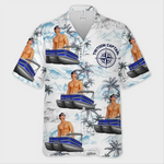 Custom Photo Sailing Into Serenity - Family Personalized Custom Unisex Tropical Hawaiian Aloha Shirt - Gift For Boat Captains, Pontoon Lovers
