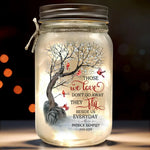 They Fly Beside Us Everyday - Memorial Personalized Custom Mason Jar Light - Sympathy Gift For Family