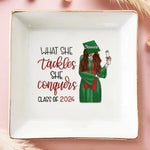 Dream Big, Achieve Bigger - Family Personalized Custom Jewelry Dish - Graduation Gift For Daughter, Sisters, Graduates