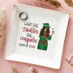 Dream Big, Achieve Bigger - Family Personalized Custom Jewelry Dish - Graduation Gift For Daughter, Sisters, Graduates
