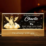 Custom Photo Your Wings Were Ready - Memorial Personalized Custom Acrylic Letters 3D LED Night Light - Sympathy Gift For Dog Lovers