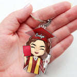 A Sweet Ending To A New Beginning - Family Personalized Custom Shaped Acrylic Keychain - Graduation Gift For Daughter, Sisters, Graduates