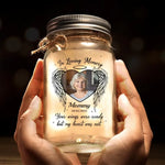 Custom Photo Forever In Our Hearts - Memorial Personalized Custom Mason Jar Light - Sympathy Gift For Family