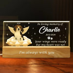 Custom Photo Your Wings Were Ready - Memorial Personalized Custom Acrylic Letters 3D LED Night Light - Sympathy Gift For Dog Lovers
