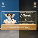 Custom Photo Your Wings Were Ready - Memorial Personalized Custom Acrylic Letters 3D LED Night Light - Sympathy Gift For Dog Lovers