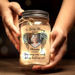 Custom Photo Forever In Our Hearts - Memorial Personalized Custom Mason Jar Light - Sympathy Gift For Family