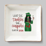 Dream Big, Achieve Bigger - Family Personalized Custom Jewelry Dish - Graduation Gift For Daughter, Sisters, Graduates