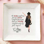 Dream Big And Just Go For It - Family Personalized Custom Jewelry Dish - Graduation Gift For Daughter, Sisters, Granddaughter