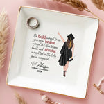 Dream Big And Just Go For It - Family Personalized Custom Jewelry Dish - Graduation Gift For Daughter, Sisters, Granddaughter