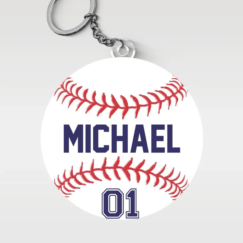 Motivation Is What Gets You Started - Family Personalized Custom Shaped Acrylic Keychain - Gift For Baseball Players, Coaches, Teammates