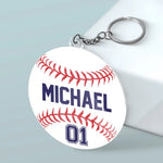 Motivation Is What Gets You Started - Family Personalized Custom Shaped Acrylic Keychain - Gift For Baseball Players, Coaches, Teammates
