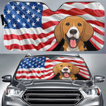 God Bless America - Dog & Cat Personalized Custom Auto Windshield Sunshade, Car Window Protector - 4th of July, Gift For Dog Lovers, Pet Lovers
