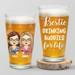 Coworker Drinking Buddies For Life - Bestie Personalized Custom Beer Glass - Summer Vacation Gift For Best Friends, BFF, Sisters