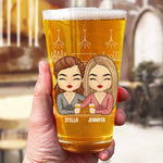 Coworker Drinking Buddies For Life - Bestie Personalized Custom Beer Glass - Summer Vacation Gift For Best Friends, BFF, Sisters