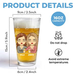 Coworker Drinking Buddies For Life - Bestie Personalized Custom Beer Glass - Summer Vacation Gift For Best Friends, BFF, Sisters
