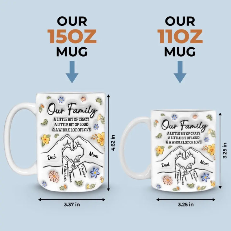Our Family A Whole Lot Of Love - Family Personalized Custom 3D Inflated Effect Printed Mug - Gift For Family