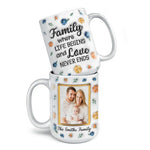 Custom Photo Family Where Love Never Ends - Family Personalized Custom 3D Inflated Effect Printed Mug - Gift For Family