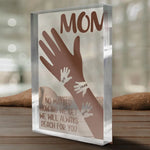 Your Hand Holds Our Tiny Hearts - Family Personalized Custom Rectangle Shaped Acrylic Plaque - Gift For Mom