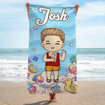Find Your Wild During Summer Vacation - Family Personalized Custom Beach Towel - Summer Vacation Gift For Kids
