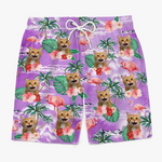 Custom Photo Beach Vibes And Wagging Tails - Dog & Cat Personalized Custom Tropical Hawaiian Aloha Men Beach Shorts - Summer Vacation Gift, Birthday Party Gift For Dog Lovers