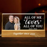 Custom Photo All Of Me Loves All Of You - Couple Personalized Custom Acrylic Letters 3D LED Night Light - Gift For Husband, Wife, Couple