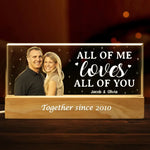 Custom Photo All Of Me Loves All Of You - Couple Personalized Custom Acrylic Letters 3D LED Night Light - Gift For Husband, Wife, Couple