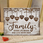 Family Is Where Love Never Ends - Family Personalized Custom Horizontal Rectangle Shaped Building Brick Blocks - Gift For Family