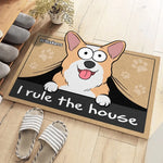 I Rule The House - Dog Personalized Custom Shaped Home Decor Decorative Mat - House Warming Gift For Dog Lovers