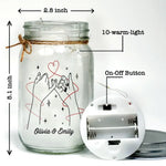 Life Is Better With True Friends - Bestie Personalized Custom Mason Jar Light - Gift For BFF, Best Friends, Bestie