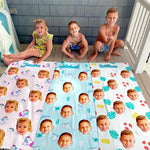 Custom Photo Let's Have An Unforgettable Summer - Family Personalized Custom Beach Towel - Summer Vacation Gift For Kids