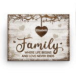 Family Is Where Love Never Ends - Family Personalized Custom Horizontal Rectangle Shaped Building Brick Blocks - Gift For Family