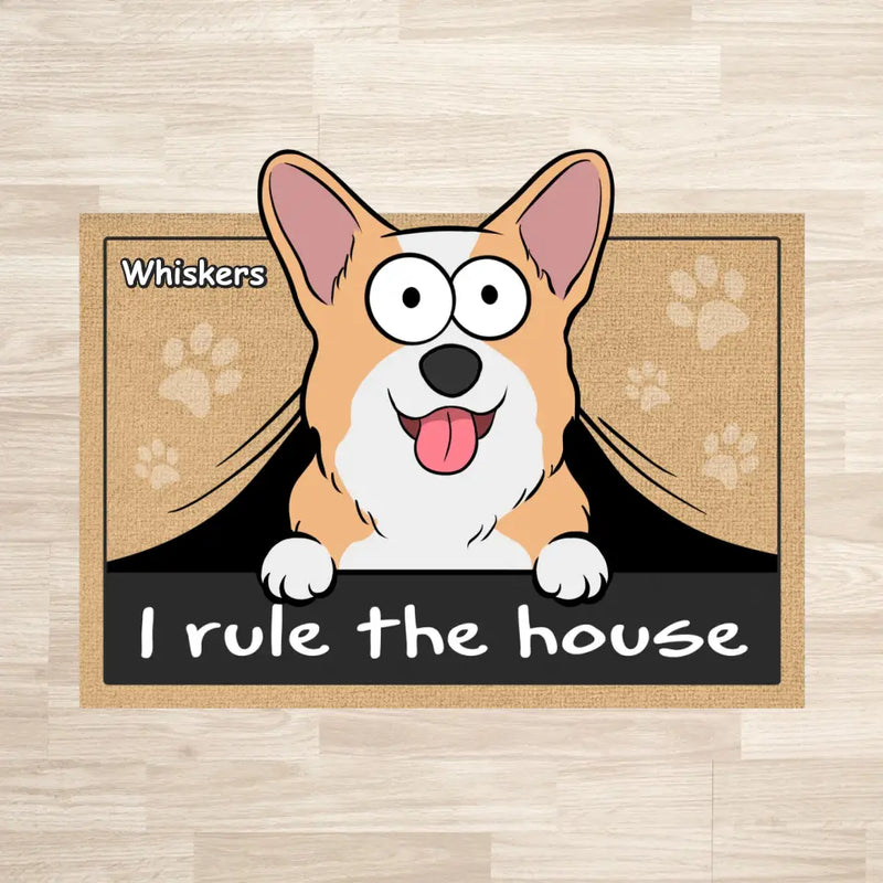 I Rule The House - Dog Personalized Custom Shaped Home Decor Decorative Mat - House Warming Gift For Dog Lovers