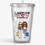 Warning In Our Girls Trip Era - Bestie Personalized Custom Clear Acrylic Tumbler - Summer Vacation Gift For Best Friends, Sisters