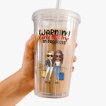 Warning In Our Girls Trip Era - Bestie Personalized Custom Clear Acrylic Tumbler - Summer Vacation Gift For Best Friends, Sisters