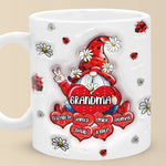 Keep You In My Heart - Family Personalized Custom 3D Inflated Effect Printed Mug - Gift For Grandma
