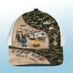 Go Wild Camping - Camping Personalized Custom Mesh-back Baseball Cap, Baseball Trucker Cap - Gift For Camping Lovers, Husband, Wife