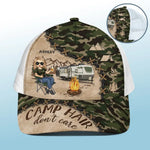 Go Wild Camping - Camping Personalized Custom Mesh-back Baseball Cap, Baseball Trucker Cap - Gift For Camping Lovers, Husband, Wife
