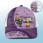 Camp Hair Don't Care - Camping Personalized Custom Mesh-back Baseball Cap, Baseball Trucker Cap - Gift For Campers, Women