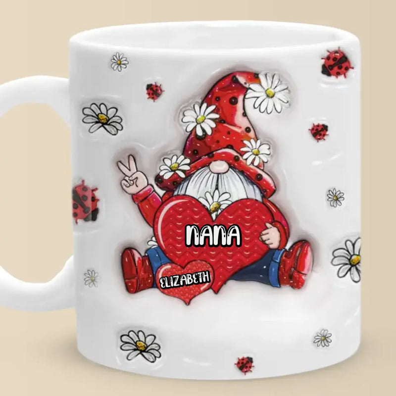 Keep You In My Heart - Family Personalized Custom 3D Inflated Effect Printed Mug - Gift For Grandma