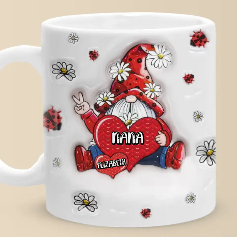 Keep You In My Heart - Family Personalized Custom 3D Inflated Effect Printed Mug - Gift For Grandma