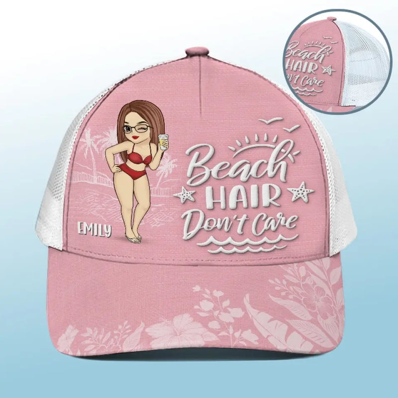 Love You To The Beach And Back - Bestie Personalized Custom Mesh-back Baseball Cap, Baseball Trucker Cap - Summer Vacation Gift For Best Friends, BFF, Sisters