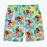 Custom Photo Summer Has Always Been My Favorite Season - Dog & Cat Personalized Custom Tropical Hawaiian Aloha Men Beach Shorts - Summer Vacation Gift, Birthday Party Gift For Dog Lovers