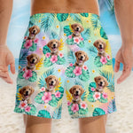 Custom Photo Summer Has Always Been My Favorite Season - Dog & Cat Personalized Custom Tropical Hawaiian Aloha Men Beach Shorts - Summer Vacation Gift, Birthday Party Gift For Dog Lovers