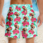 Custom Photo Let The Summer Begin - Dog & Cat Personalized Custom Tropical Hawaiian Aloha Men Beach Shorts - Summer Vacation Gift, Birthday Party Gift For Dog Lovers