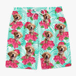 Custom Photo Let The Summer Begin - Dog & Cat Personalized Custom Tropical Hawaiian Aloha Men Beach Shorts - Summer Vacation Gift, Birthday Party Gift For Dog Lovers