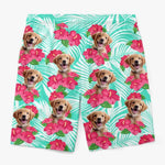 Custom Photo Let The Summer Begin - Dog & Cat Personalized Custom Tropical Hawaiian Aloha Men Beach Shorts - Summer Vacation Gift, Birthday Party Gift For Dog Lovers
