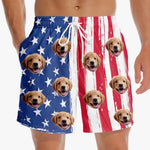 Custom Photo You, Me And The Sea - Dog & Cat Personalized Custom Tropical Hawaiian Aloha Men Beach Shorts - Summer Vacation Gift, Birthday Party Gift For Dog Lovers, Dog Dads
