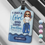 A Girl Who Loves Traveling And Adventures - Travel Personalized Custom Luggage Tag - Holiday Vacation Gift, Gift For Women, Travel Lovers