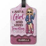 A Girl Who Loves Traveling And Adventures - Travel Personalized Custom Luggage Tag - Holiday Vacation Gift, Gift For Women, Travel Lovers